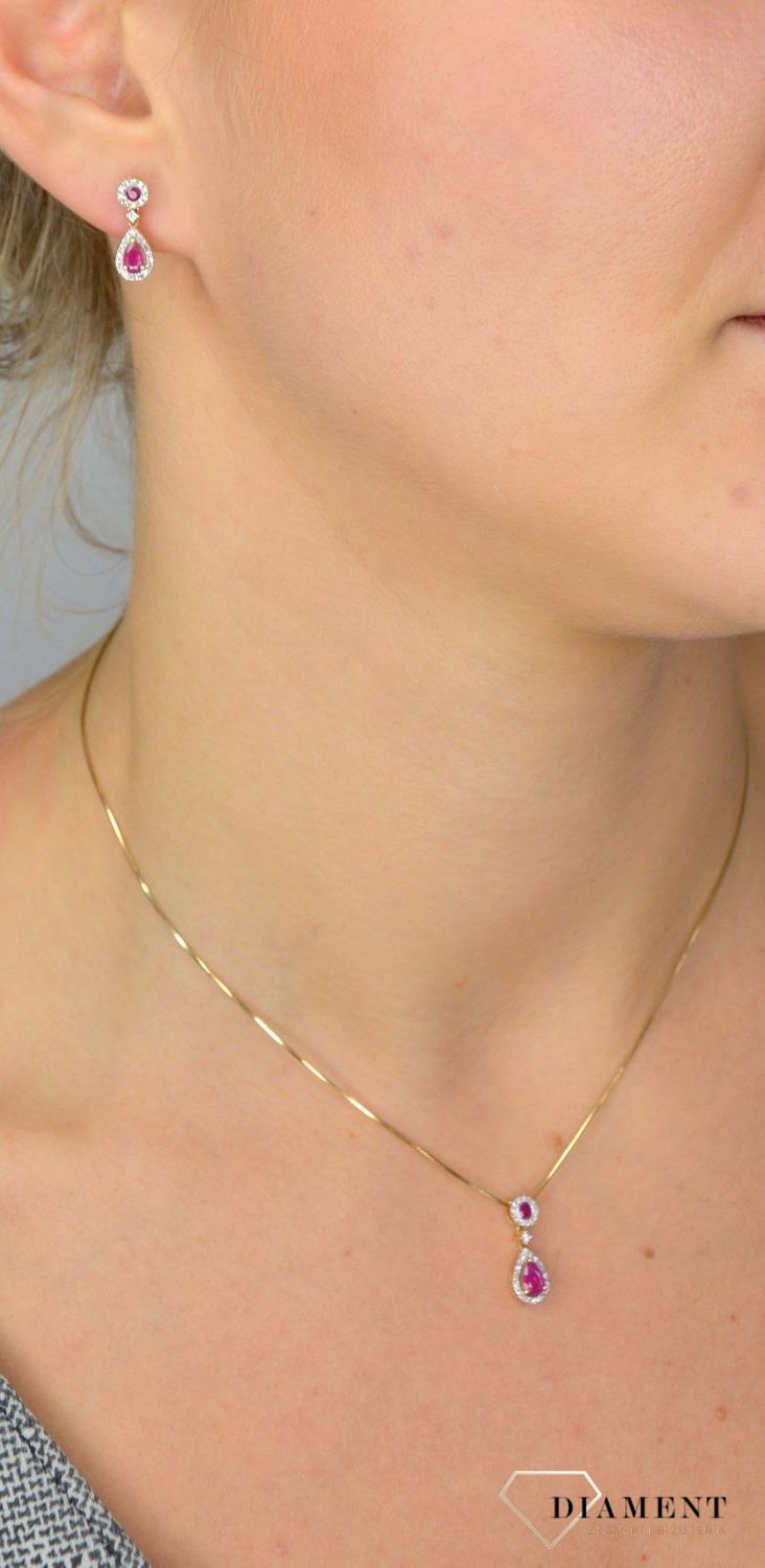 Kolczyki złote DIAMENT rubin, diamenty 60027072 HSI.jpg